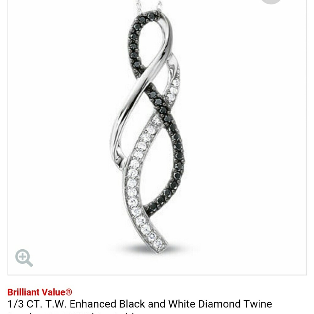 SOLD * PENDENT ONLY * Black and White Diamond Twine